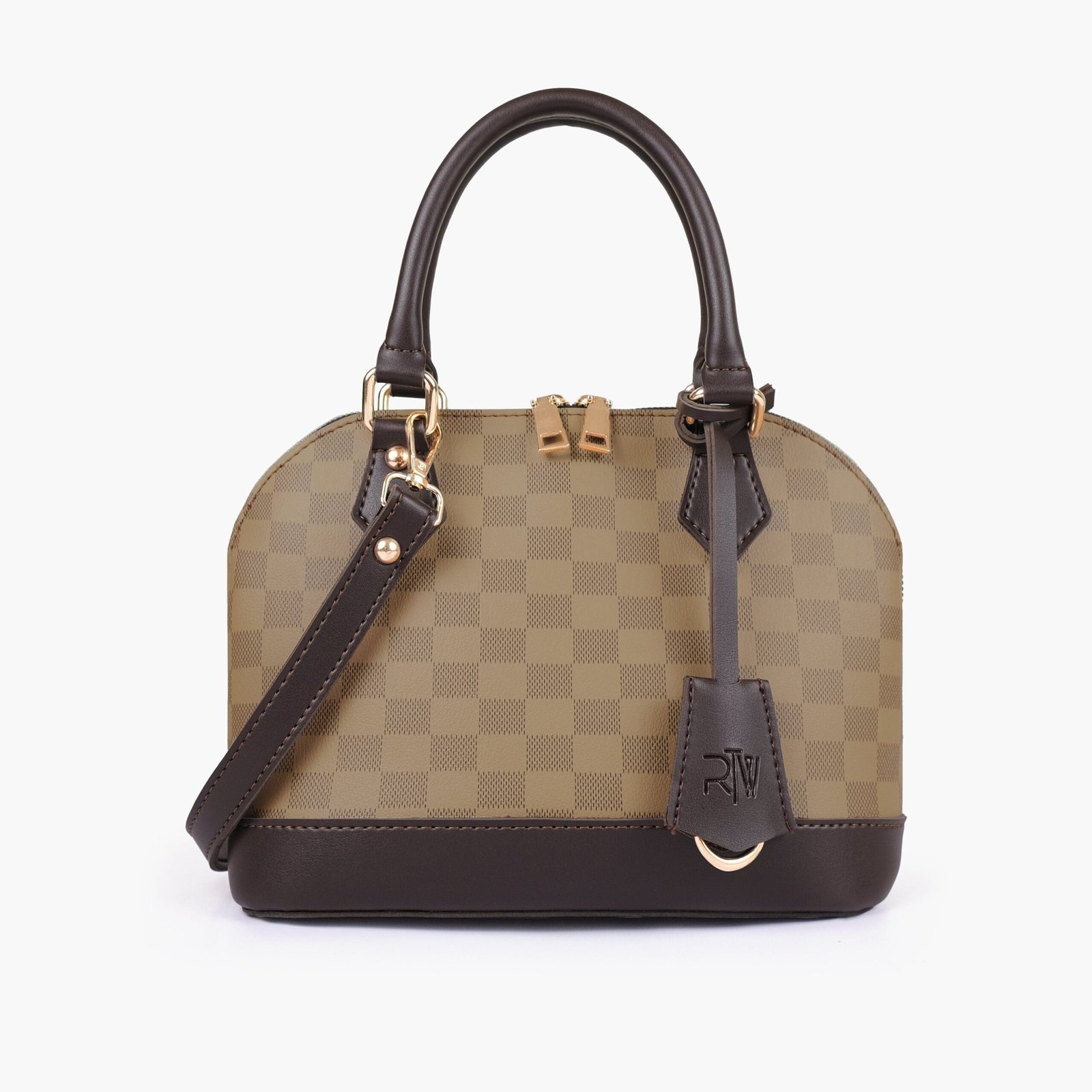 BPH-02-01.jpg Mercura Brown dome satchel handbag - Image 1