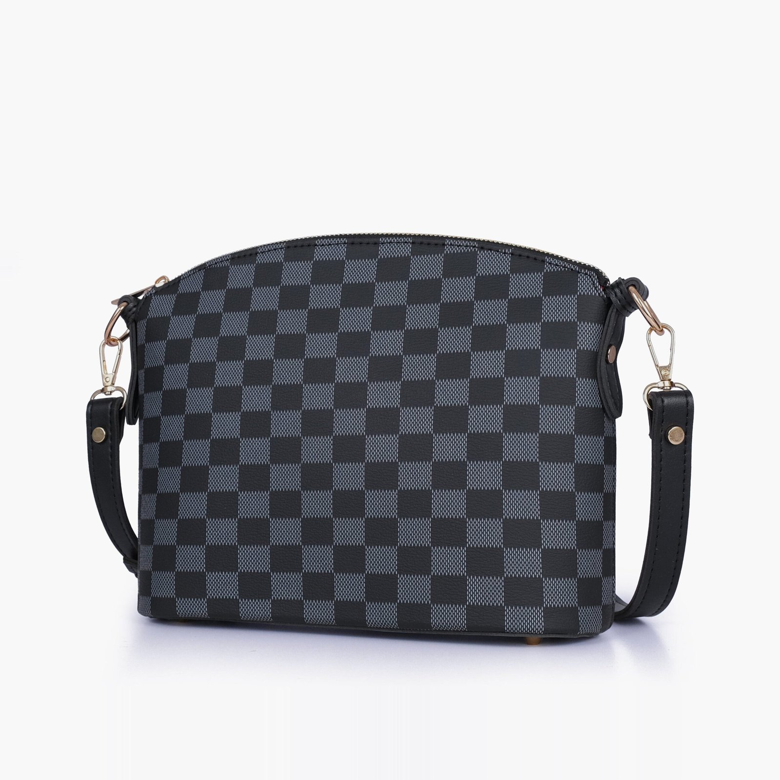 CDC-01-01.jpg Mercura Black checkered dome cross-body bag - Image 1