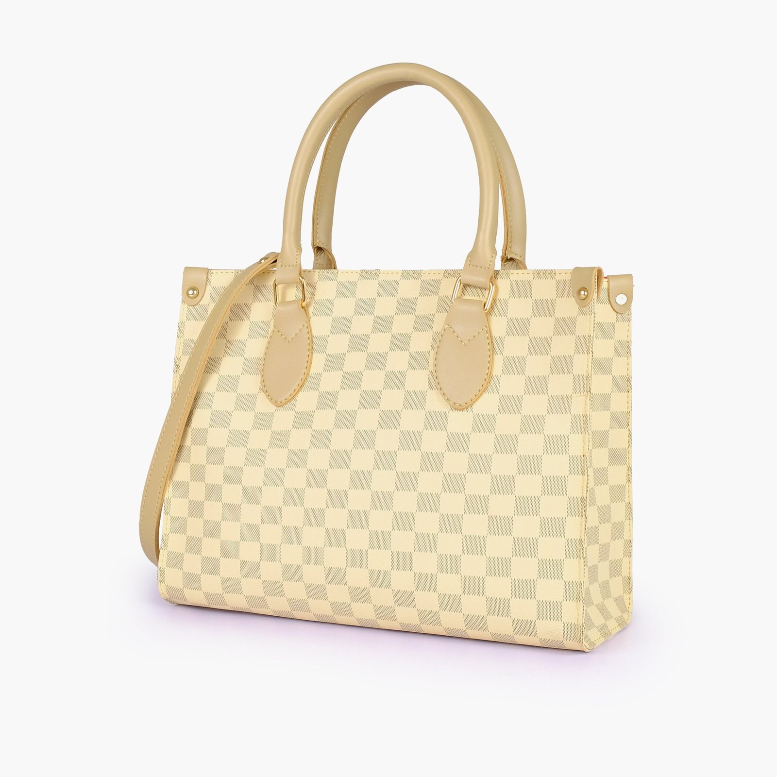CEH-04-01.jpg Mercura Off-white checkered everywear handbag - Image 1