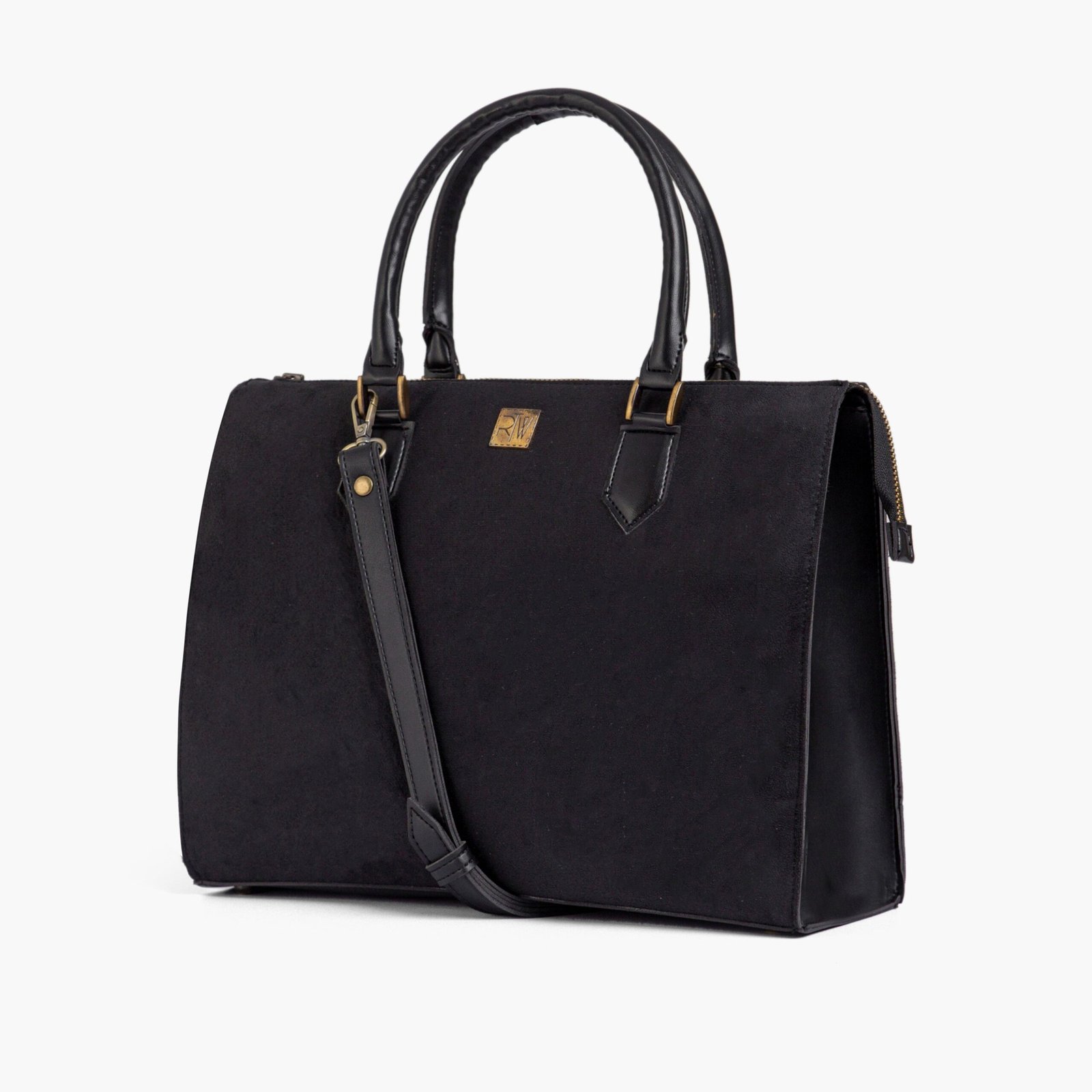 CKTS-10-01.jpg Mercura Black suede workplace handbag - Image 1