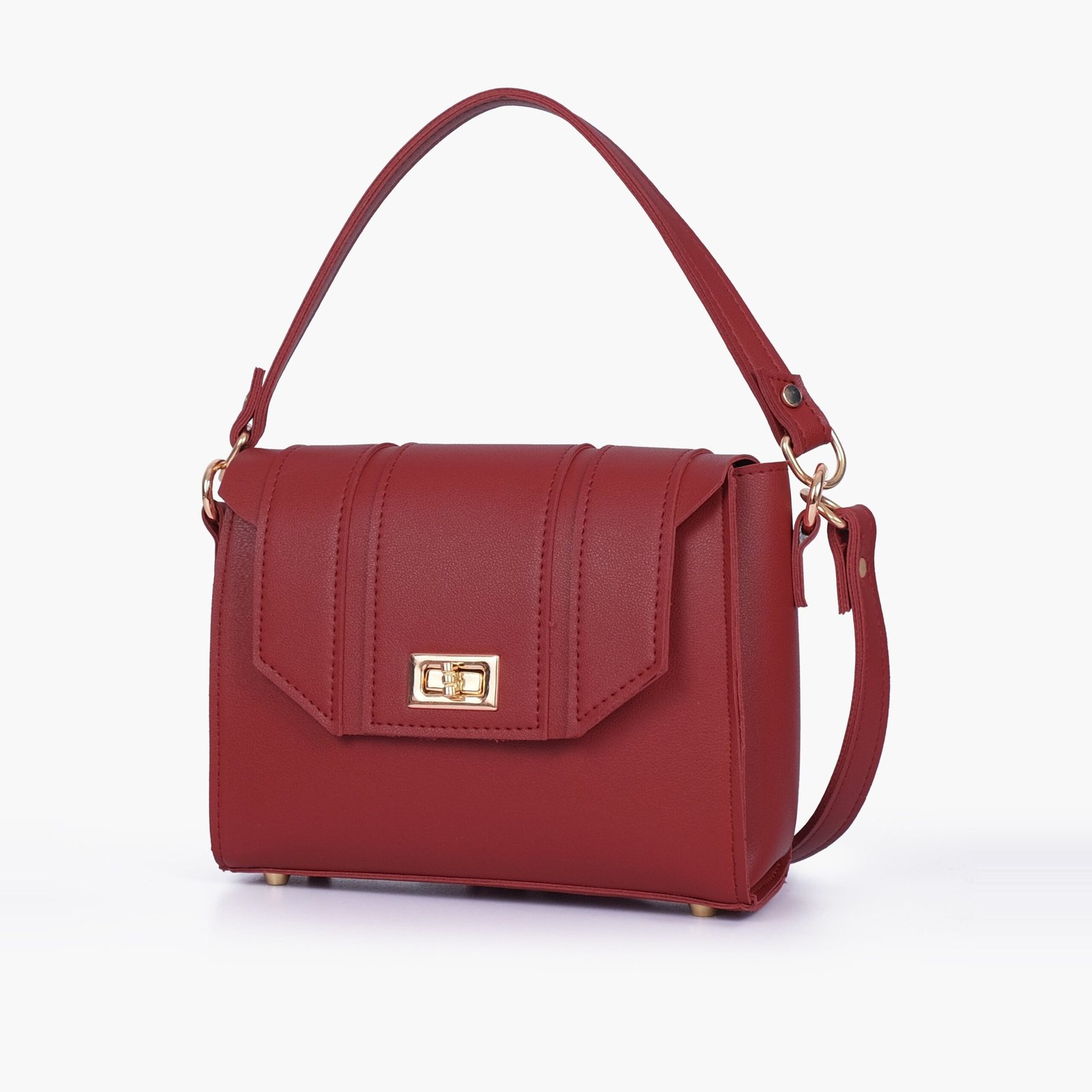 CTC-08-01.jpg Mercura Maroon compact top-handle cross-body bag - Image 1