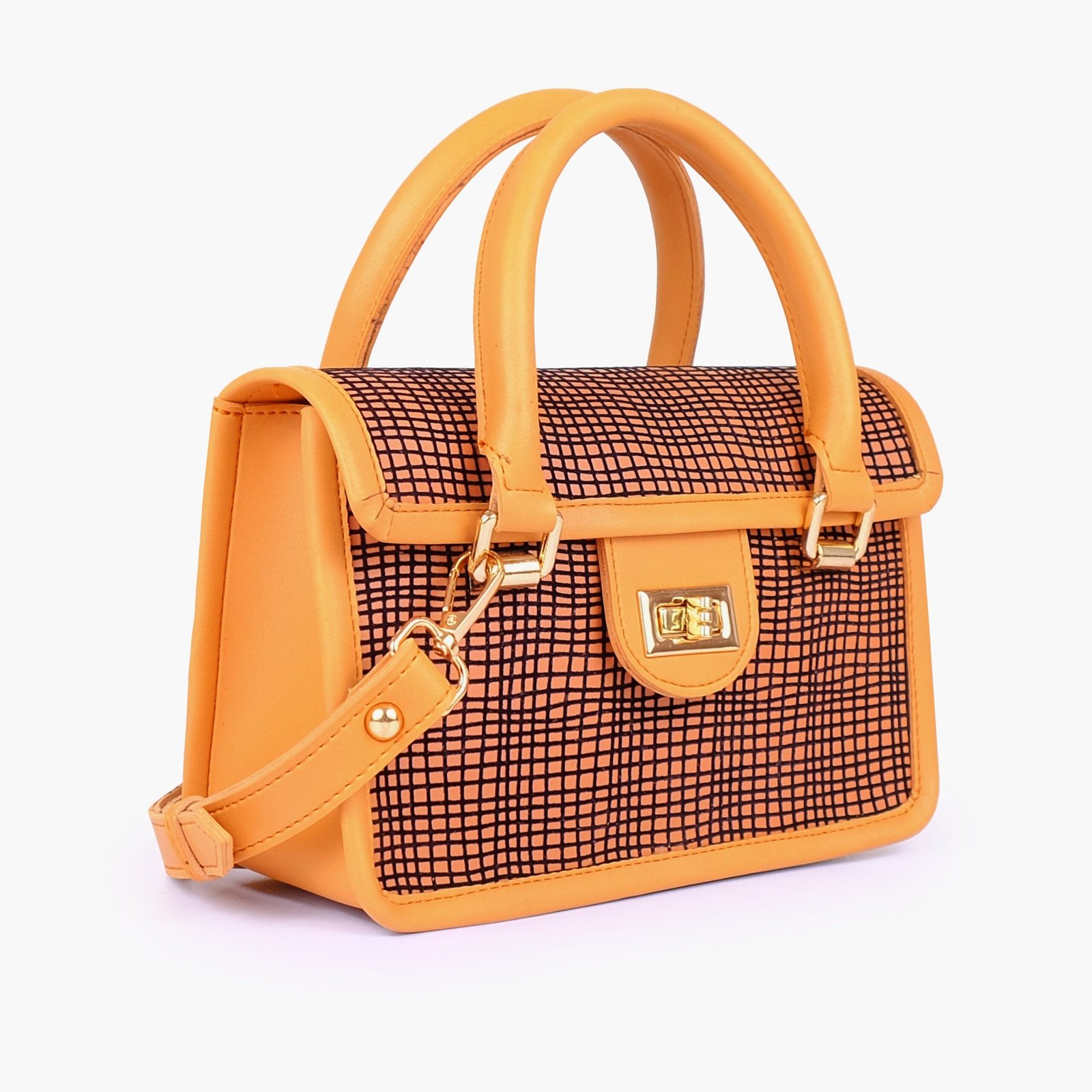 CWF-05-01.jpg Mercura Mustard patterned cross-body with flap - Image 1