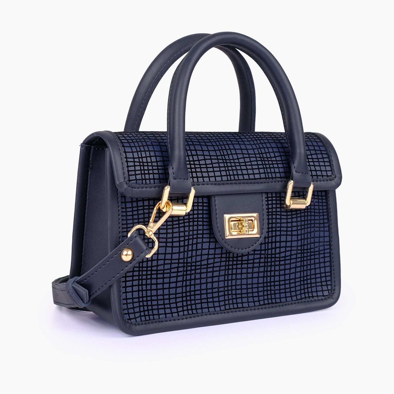 CWF-06-01.jpg Mercura Blue patterned cross-body with flap - Image 1
