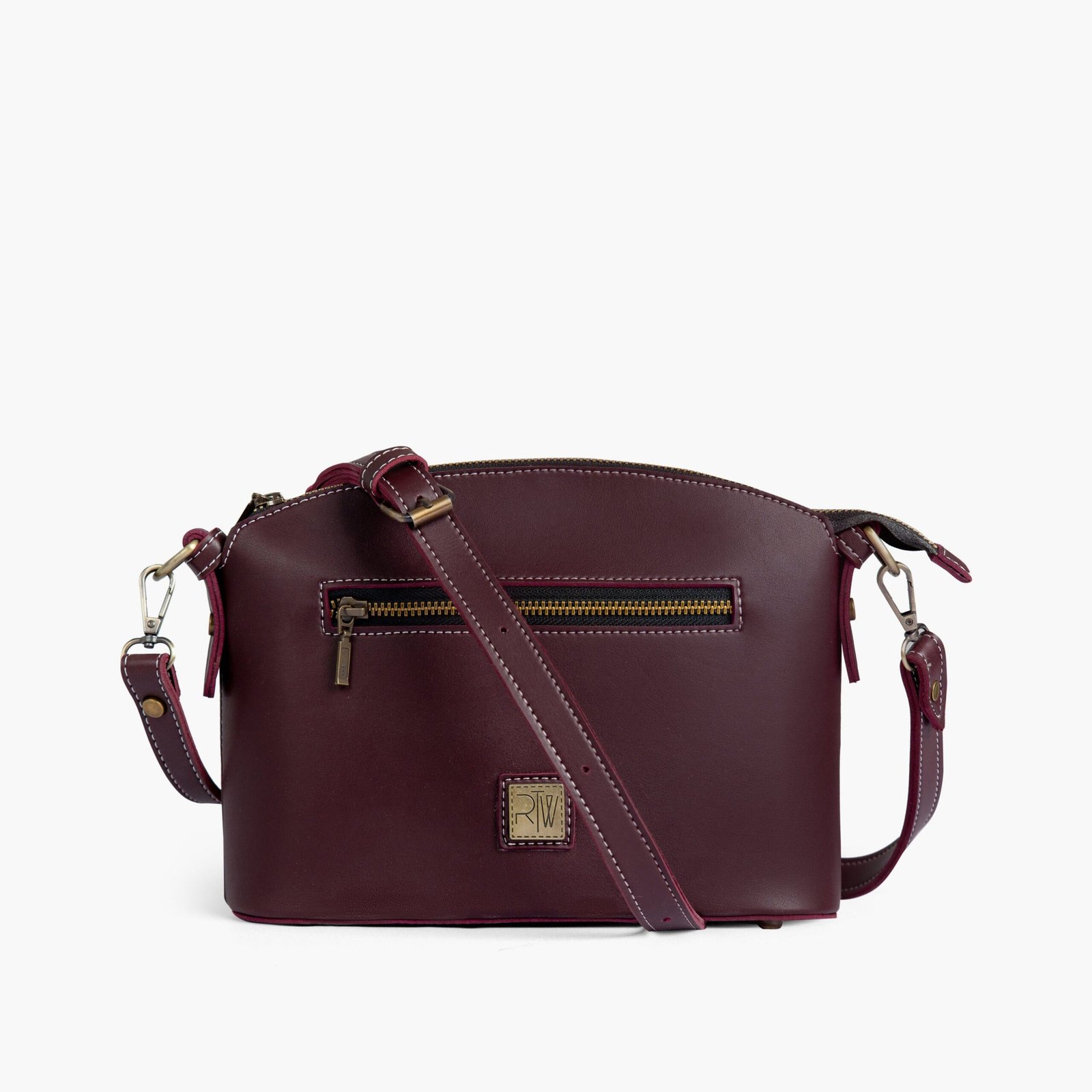 DCB-03-01.jpg Mercura Burgundy dome cross-body bag - Image 1