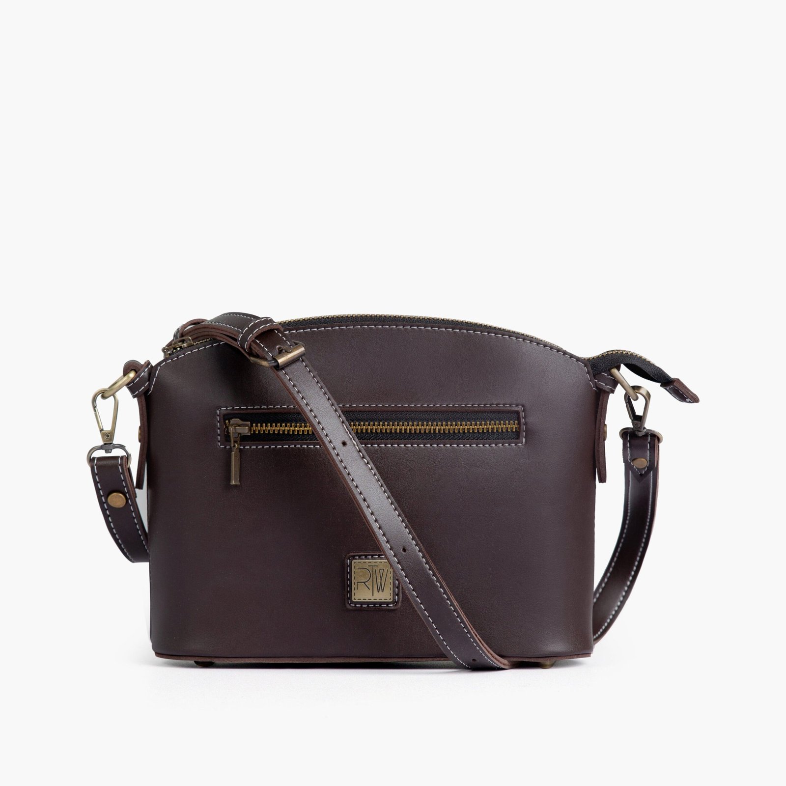 DCB-05-01.jpg Mercura Dark brown dome cross-body bag - Image 1