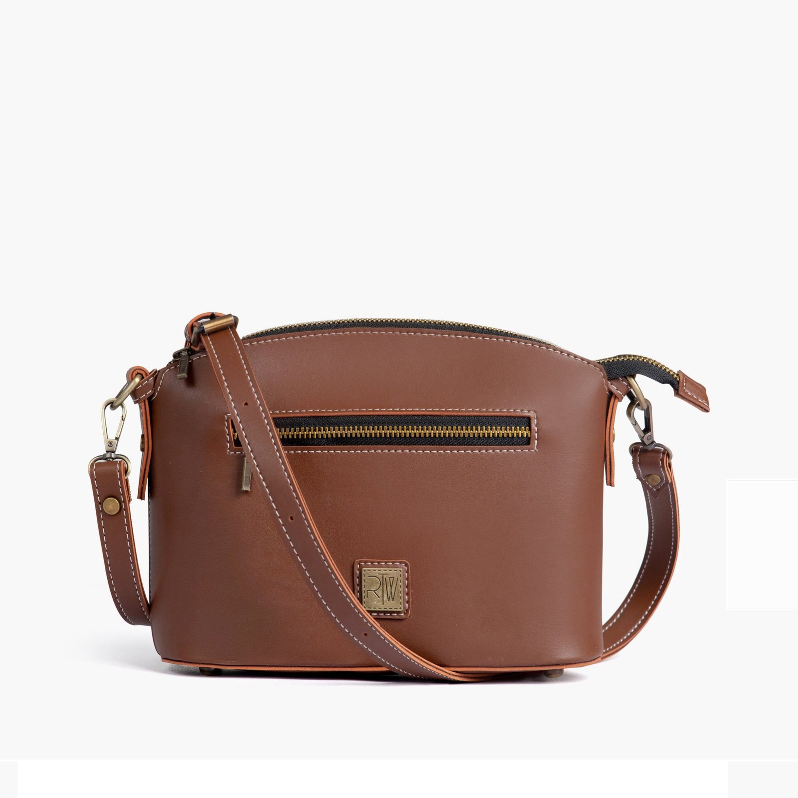 DCB-09-01.jpg Mercura Brown dome cross-body bag - Image 1