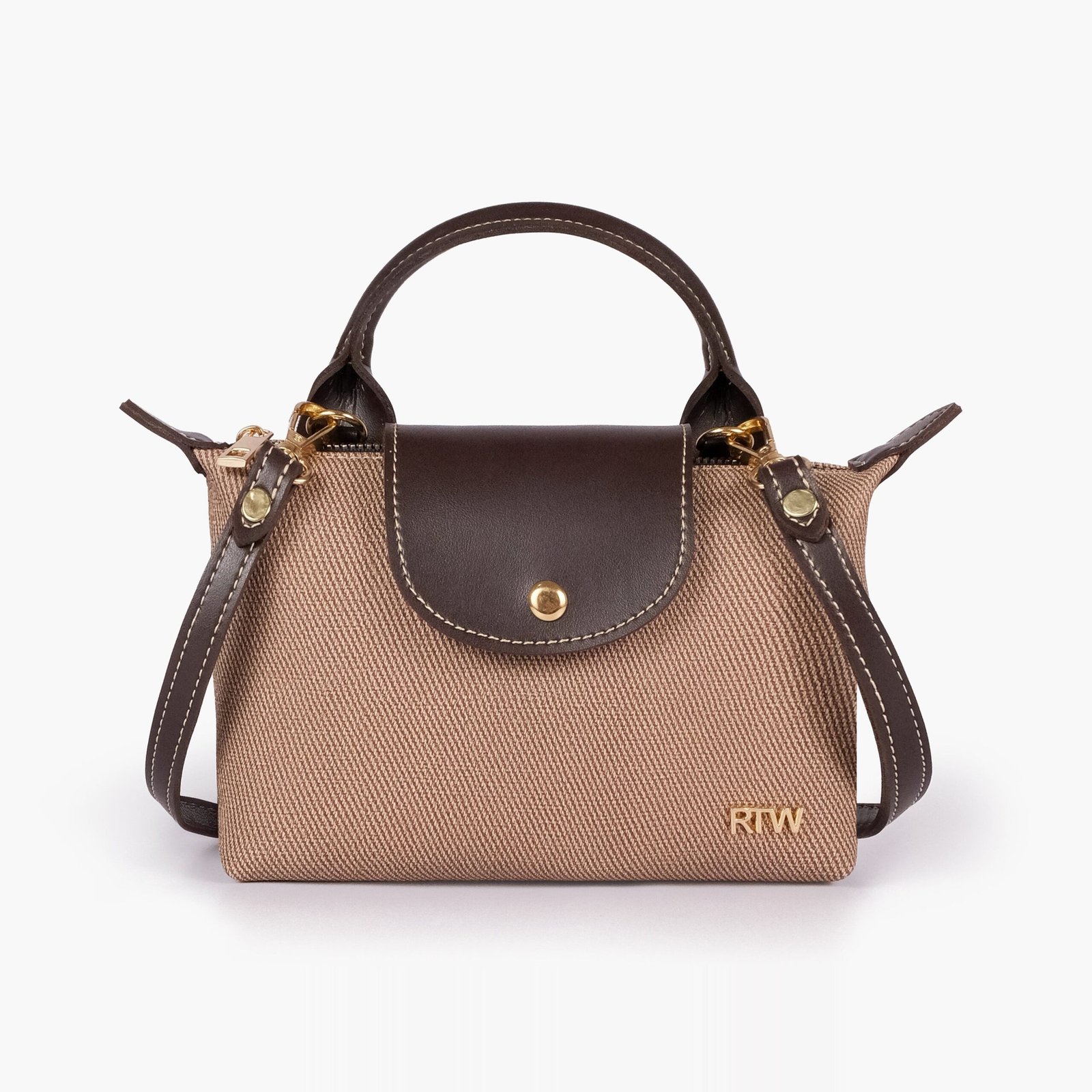 DMC-04-01.jpg Mercura Dark brown denim mini cross-body bag - Image 1