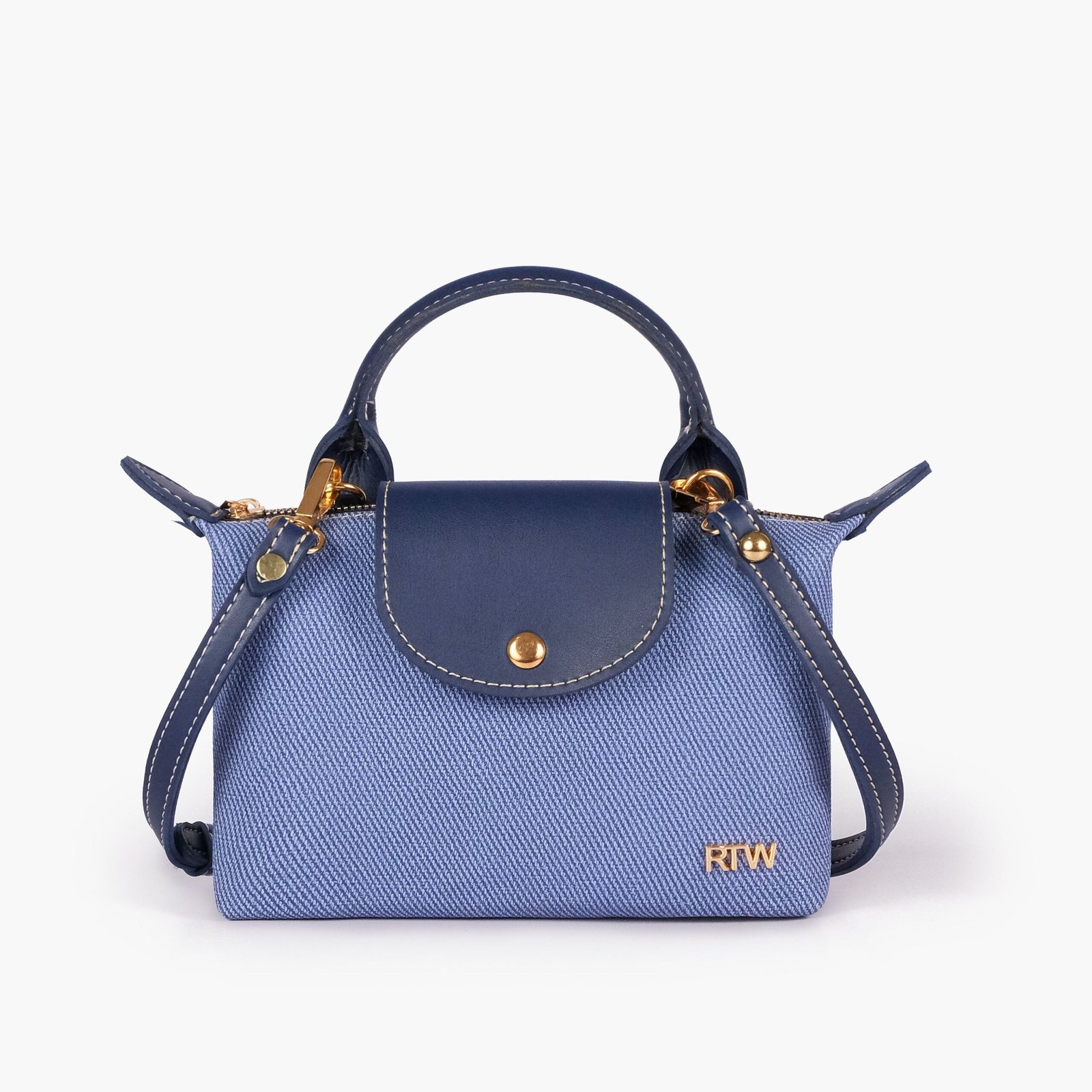 DMC-06-01.jpg Mercura Blue denim mini cross-body bag - Image 1