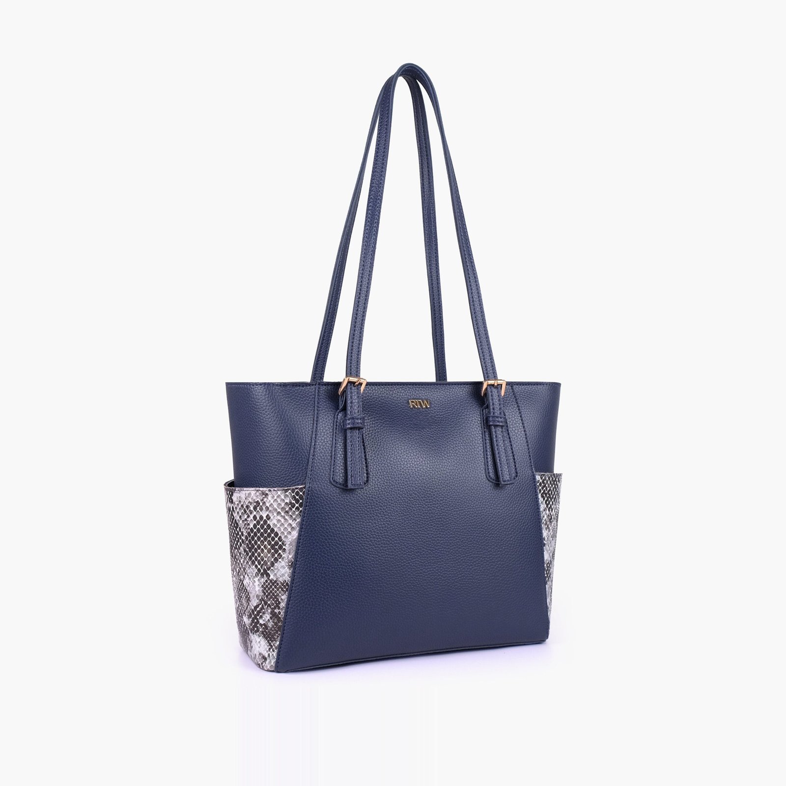 DPT-05-01.jpg Mercura Blue double pocket tote - Image 1