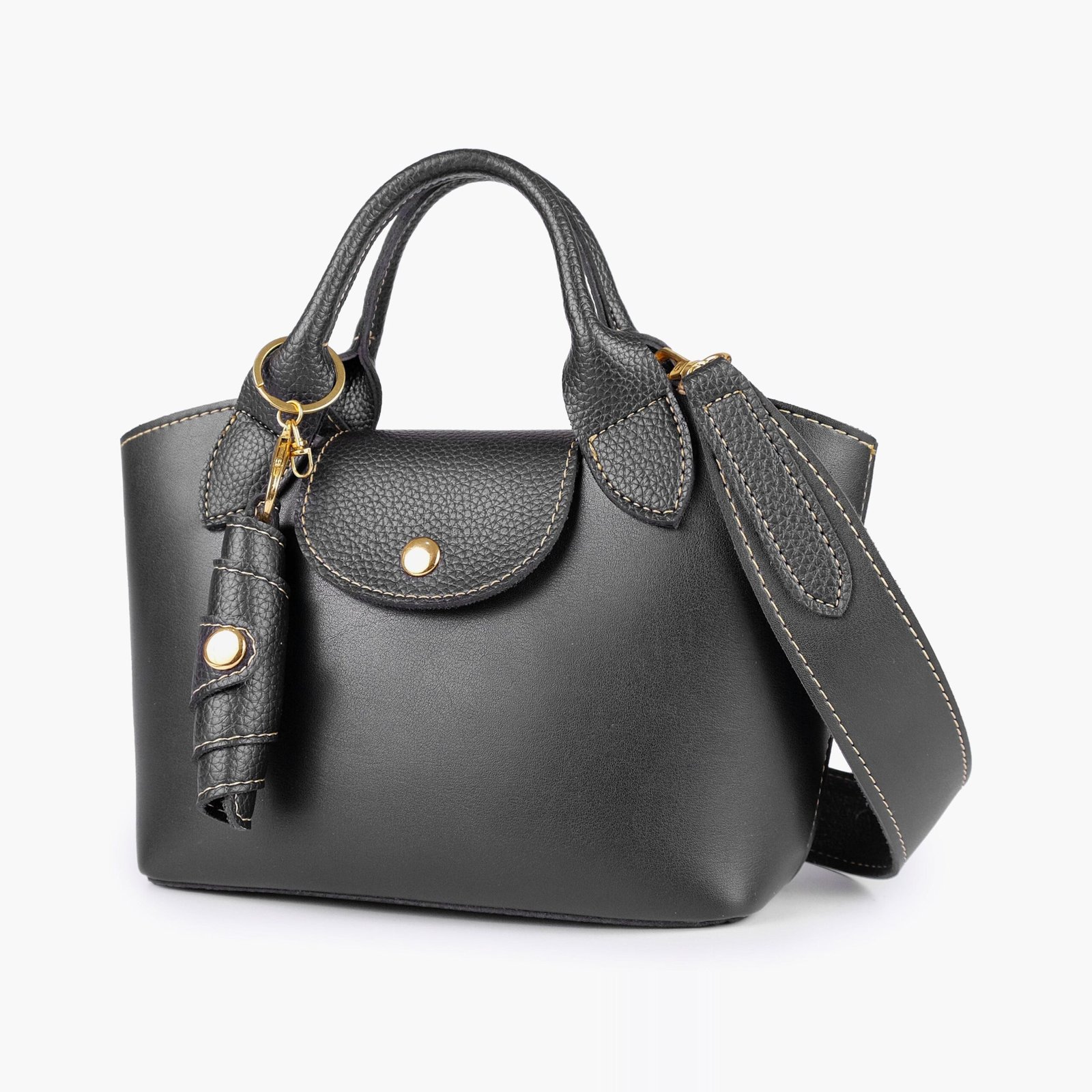 MTH-01-01.jpg Mercura Black mini top-handle tote bag - Image 1