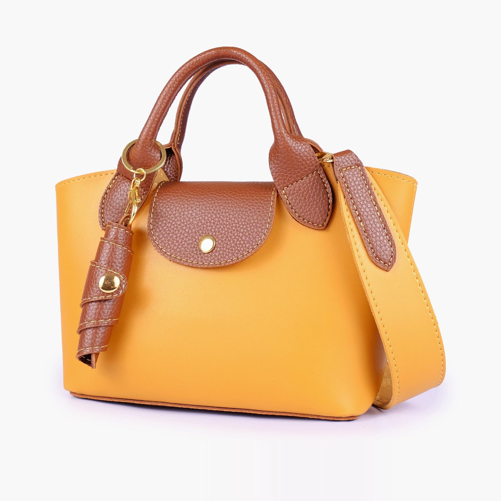 MTH-05-01.jpg Mercura Mustard mini top-handle tote bag - Image 1