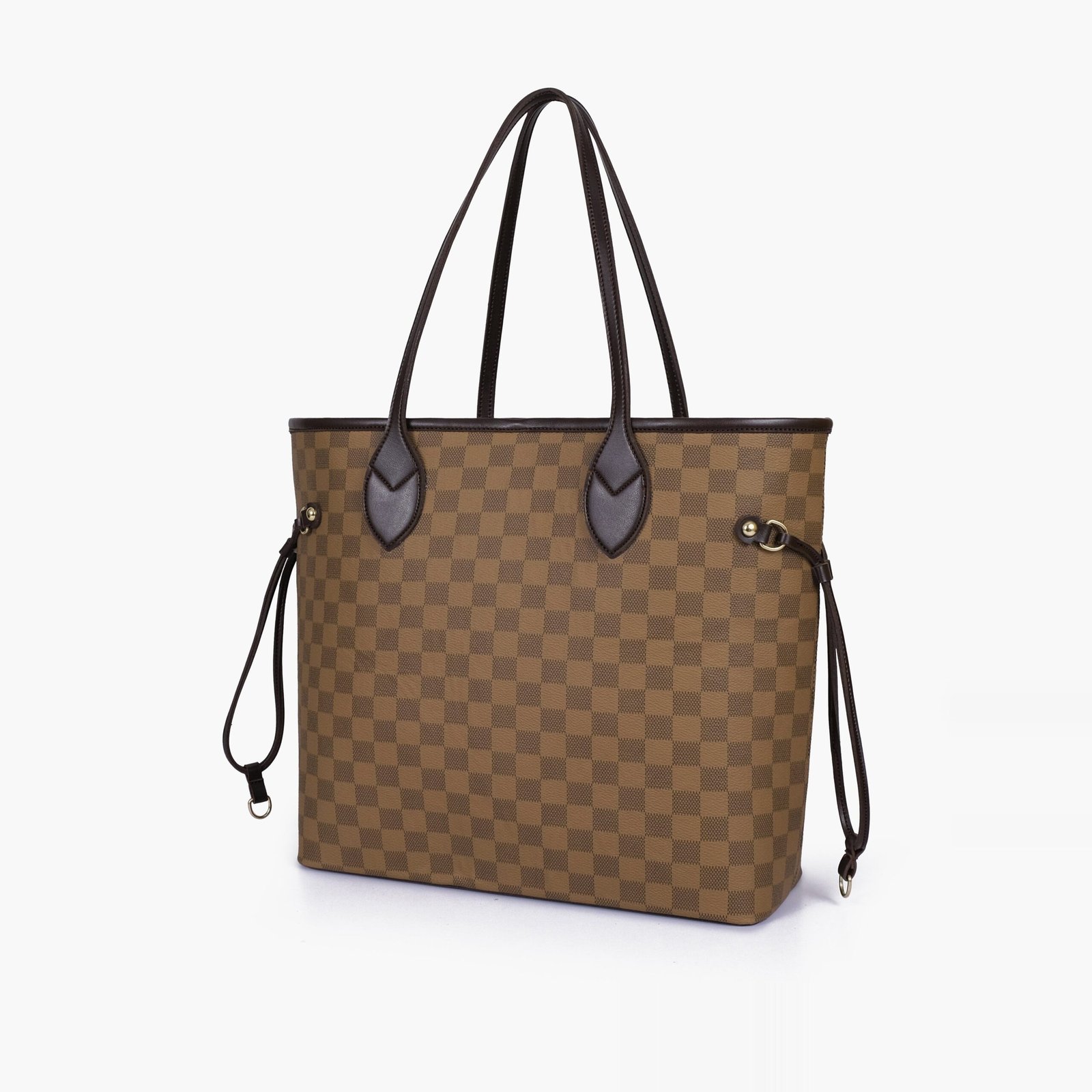 NFT-07-01.jpg Mercura Brown checkered neverfull tote bag - Image 1