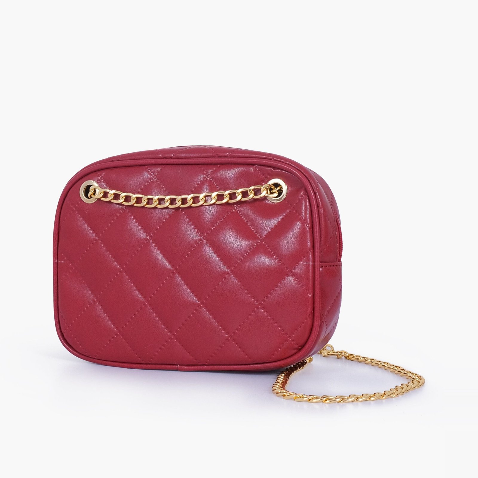 QRB-06-01.jpg Mercura Maroon quilted rectangle cross-body bag - Image 1