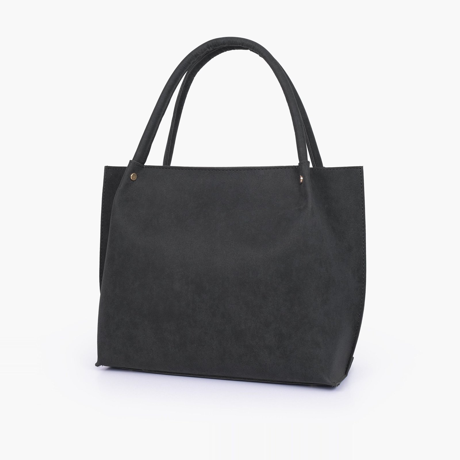 SDCT-01-01.jpg Mercura Black mocha suede tote bag - Image 1