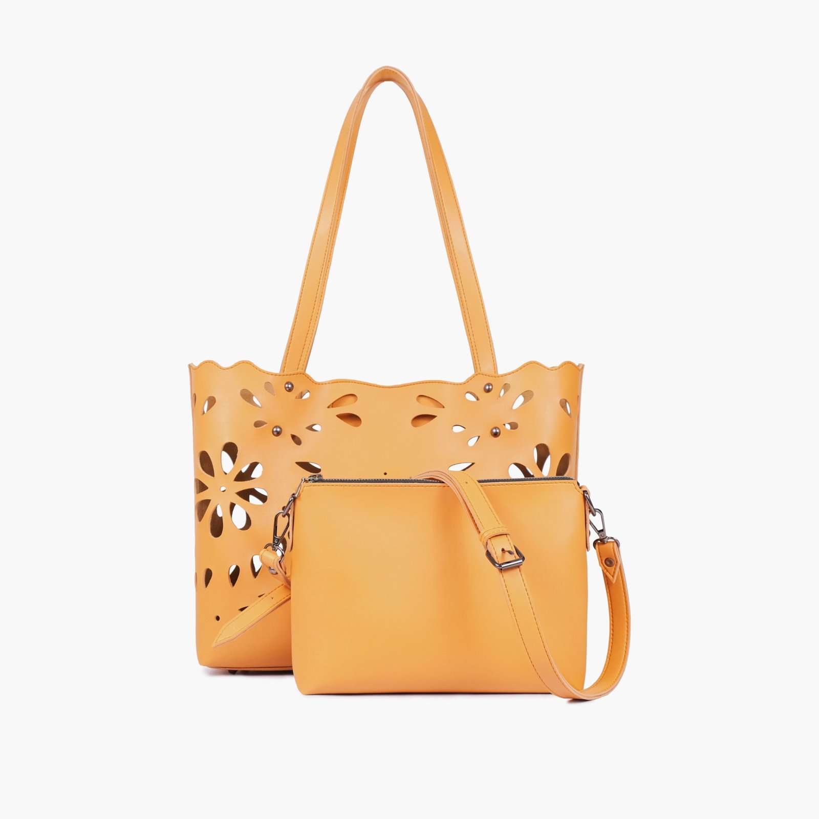 TFT-07-01.jpg Mercura Mustard two-piece floral tote - Image 1