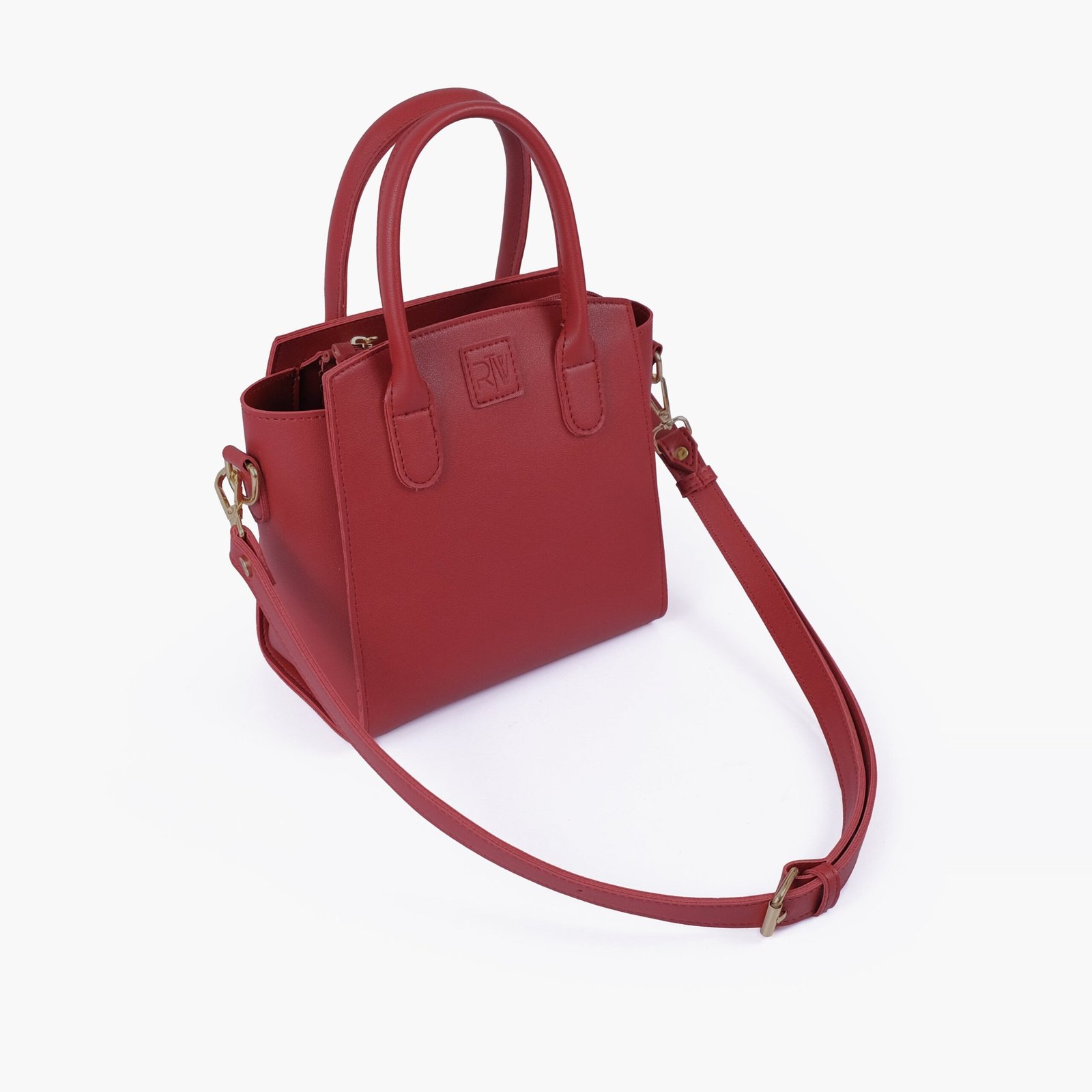 TMH-08-01.jpg Mercura Maroon top-handle mini handbag - Image 1