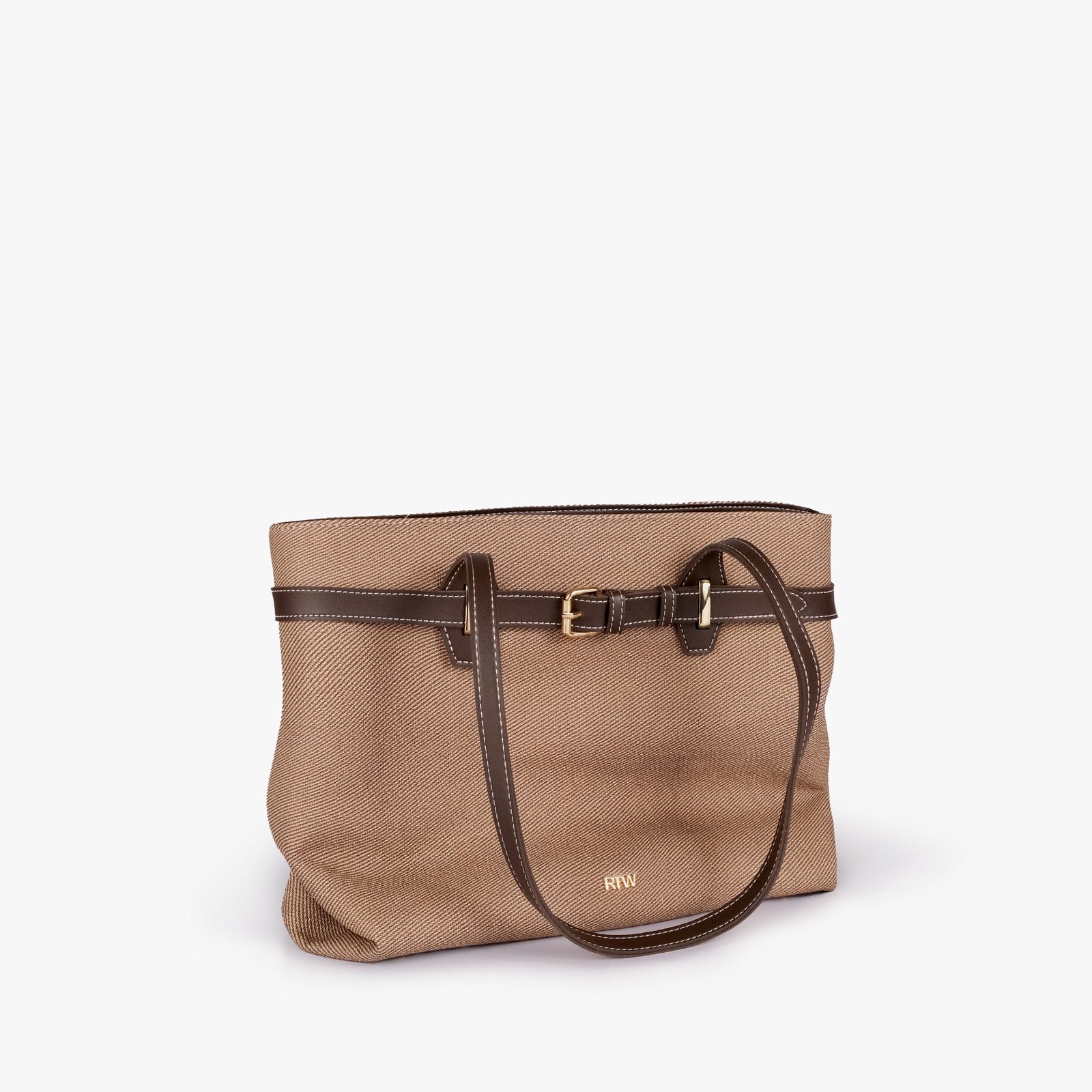 download_0a91f1ab-4d23-4f70-ac29-f184d5ae4899.jpg Mercura Dark brown belted tote bag - Image 1