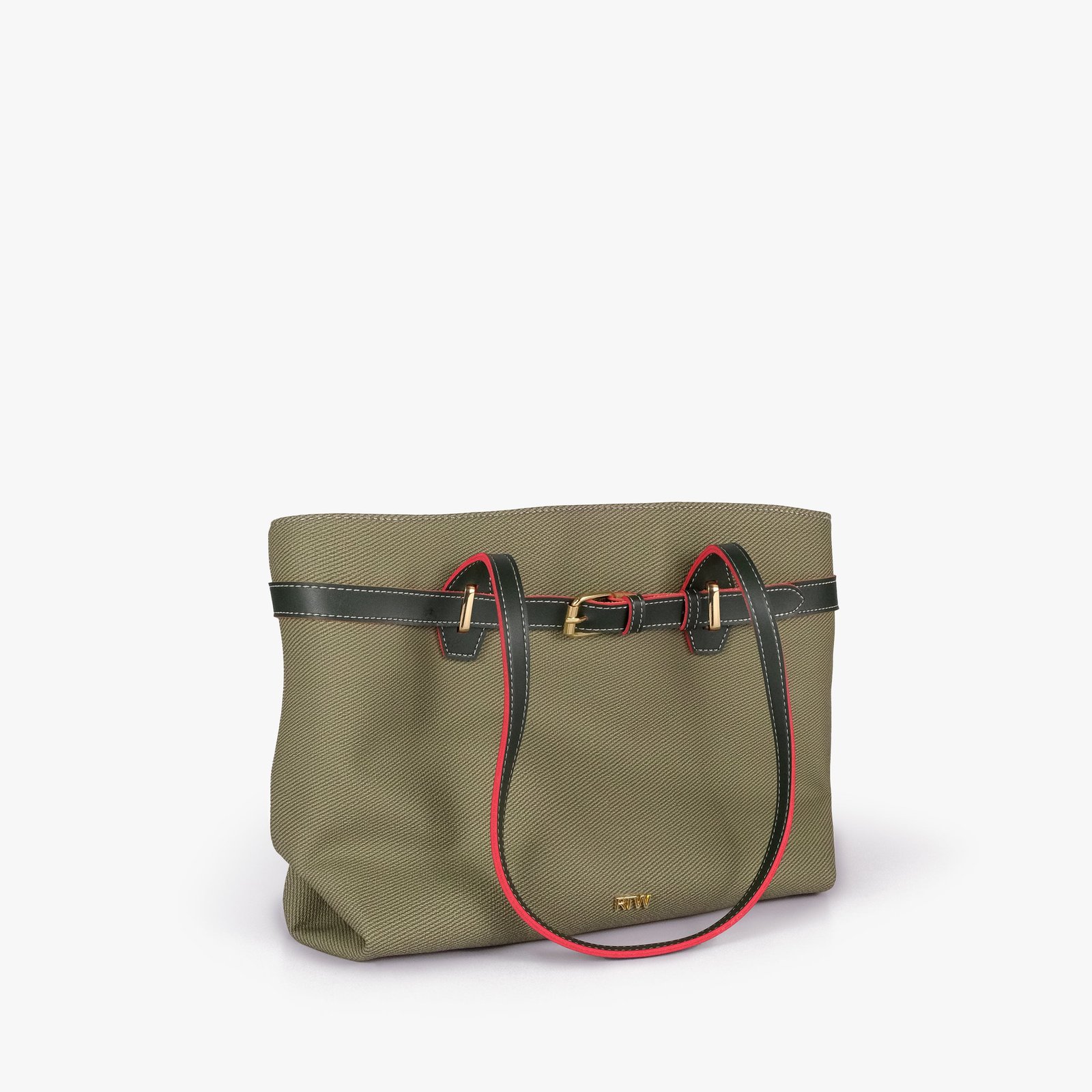 download_1f5554e4-d802-47bd-bb8e-c95854da1ae0.jpg Mercura Olive belted tote bag - Image 1