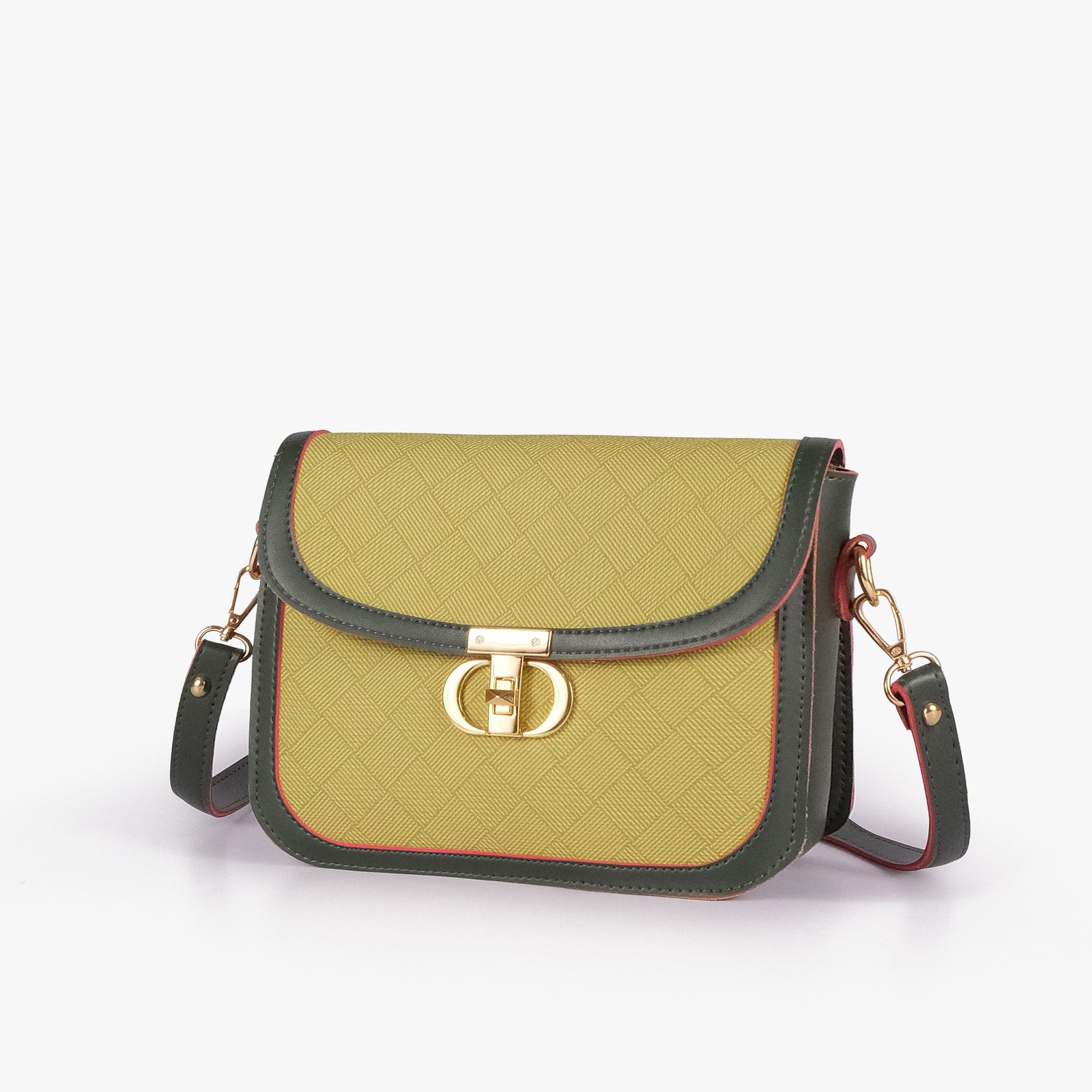download_3d1158e1-081c-4ab4-9b6d-8513b99172ff.jpg Mercura Olive contrast cross-body bag - Image 1