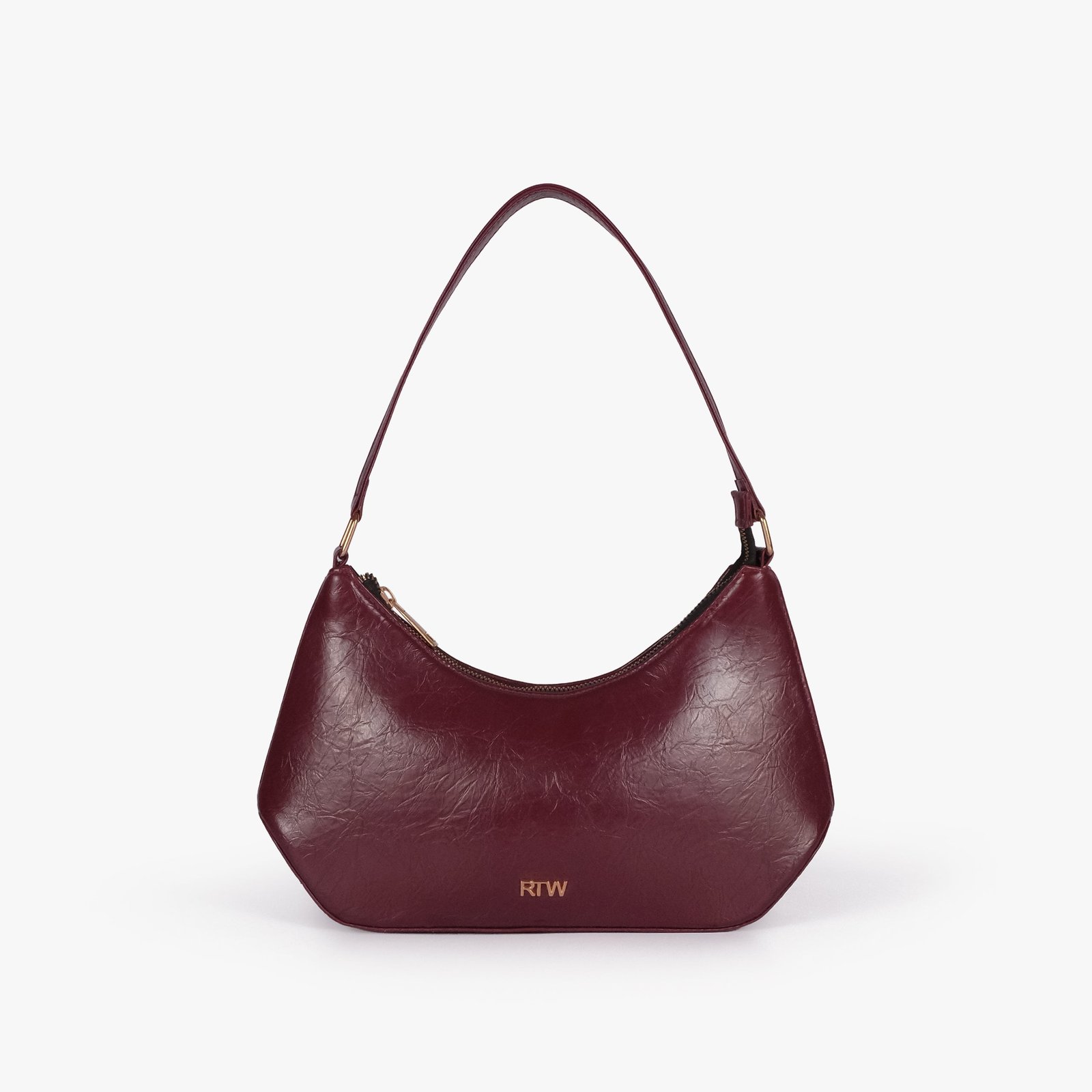 download_40a0fa49-e7ab-4afb-85ed-d0e287562172.jpg Mercura Maroon crinkle shoulder bag - Image 1