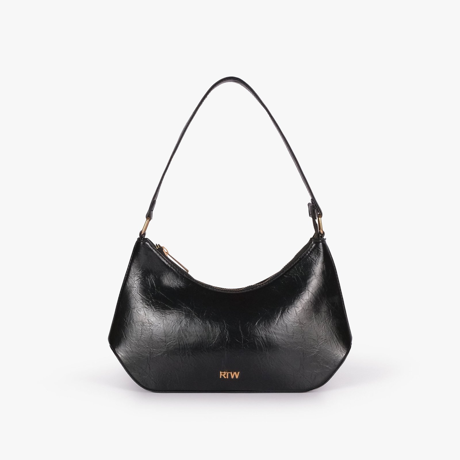 download_6a06189f-ed57-4777-95f0-5d89c90f874c.jpg Mercura Black crinkle shoulder bag - Image 1