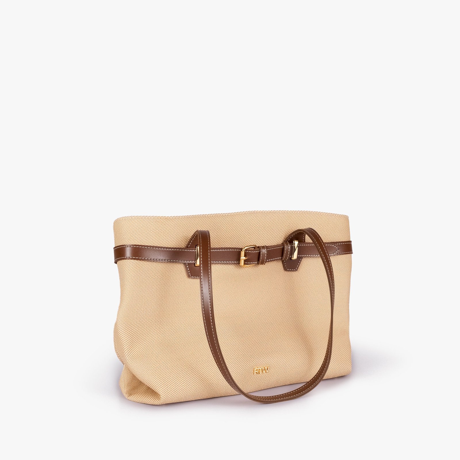 download_6f5743c8-76bc-4c88-bec0-77fff09e664e.jpg Mercura Brown belted tote bag - Image 1