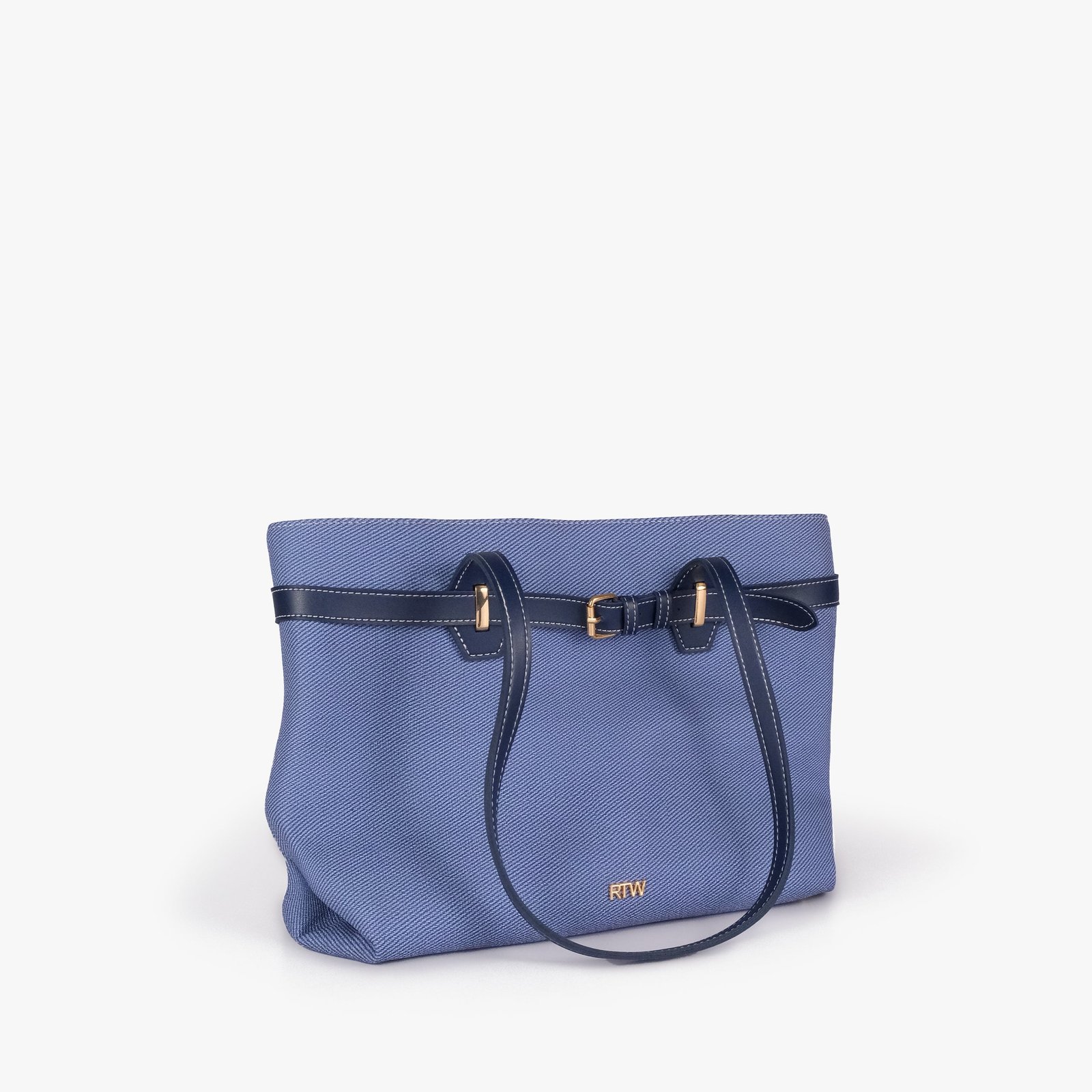 download_95d45fc8-95b0-4427-8fde-057ed891fbc5.jpg Mercura Navy belted tote bag - Image 1