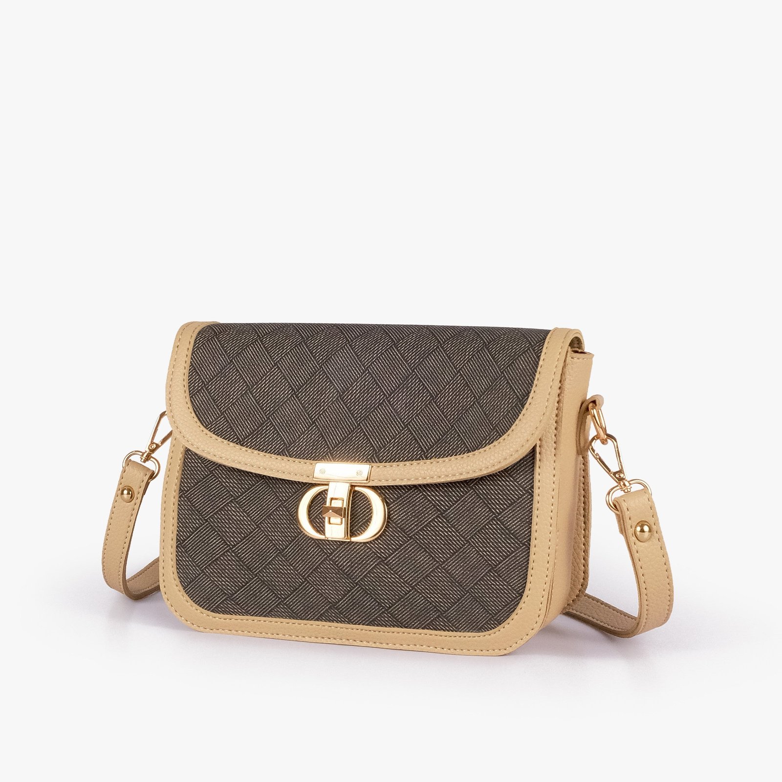 download_c032091a-27fd-4b68-8cbb-28e16d040328.jpg Mercura Mocha contrast cross-body bag - Image 1